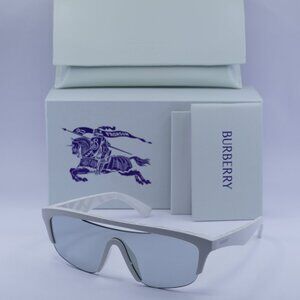 Burberry BE4460U 4172/69 Shield Sunglasses - White/Grey Silver Mirror